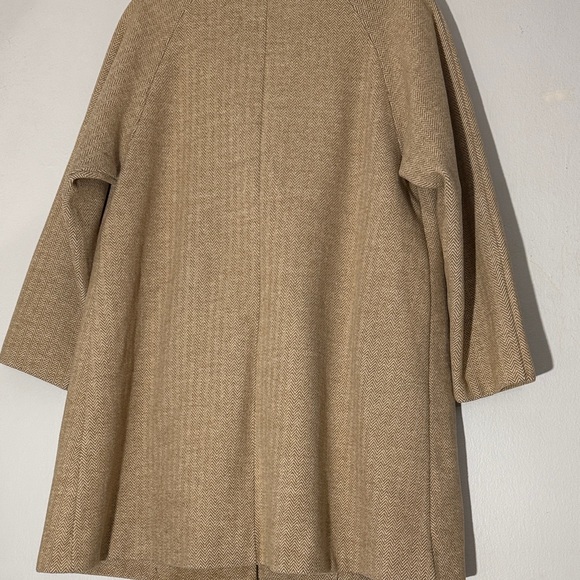 Madewell Stanza Herringbone Tan Open-Front Coat medium - Picture 9 of 10